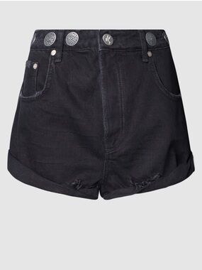 One Teaspoon High Waisted Bandit Coin Waistband Shorts Black Sz 26